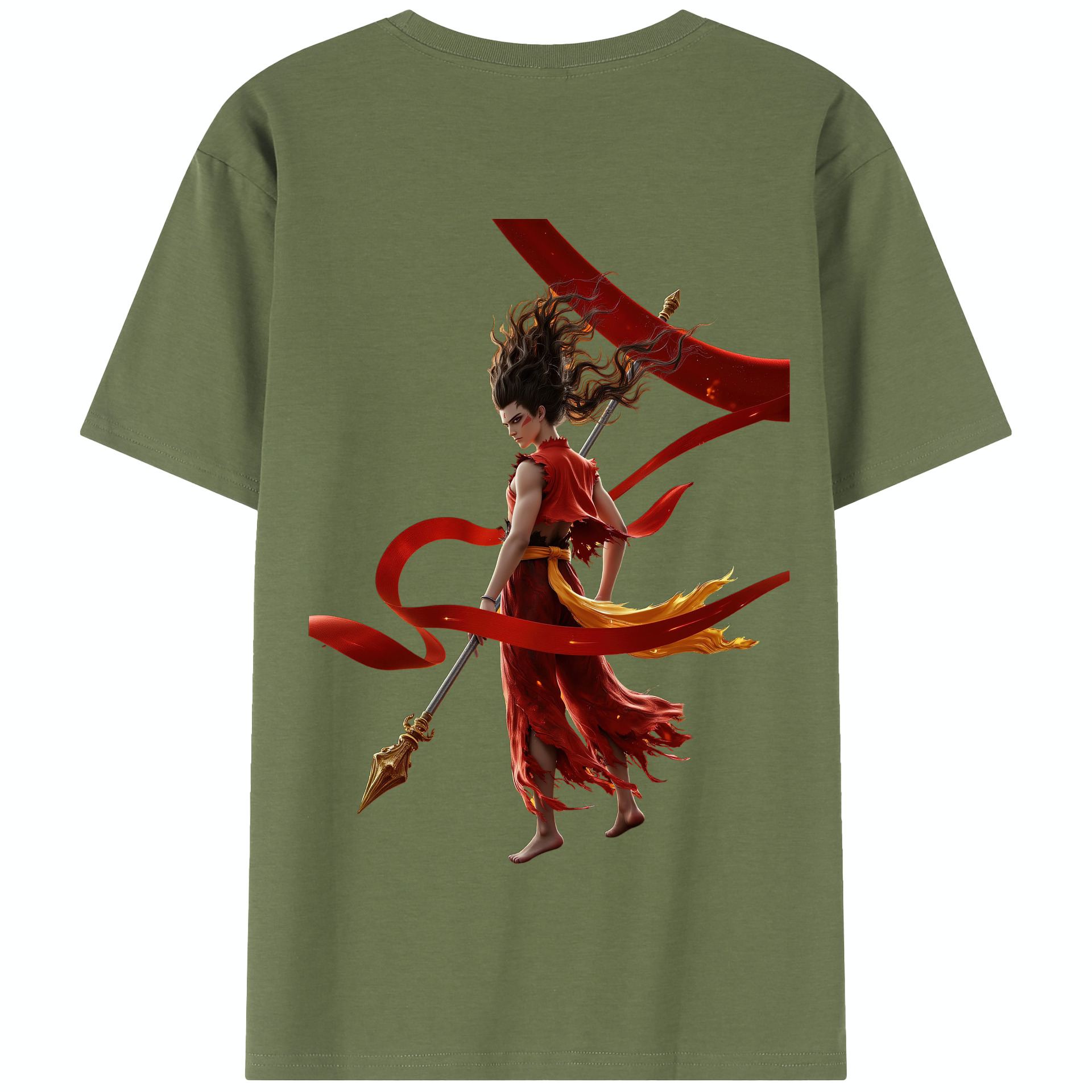 （画像用） Ne Zha 2 ナタ 魔童の大暴れ 綿100％半袖Tシャツ（背面プリント）